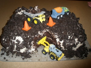 Dump truck cake