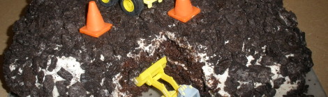 Dump truck cake