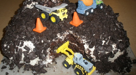 Dump truck cake