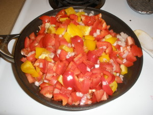Sauteing vegetables